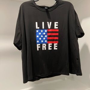 “Shein” Shirt Sleeve Crop Top